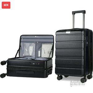 Hard Shell Carry-On Luggage with Spinner Wheels & USB Port